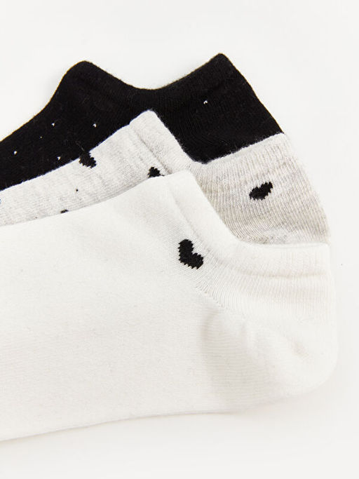 Desenli Kad?n Patik ?orap 3l?