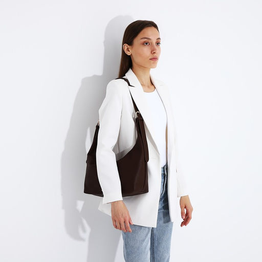 Сумка-багет на молнии, цвет коричневый - Simaland фото 6