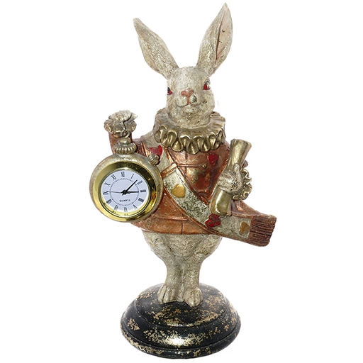 Фигурка декоративная "Кролик" с часами (1, L12 W9 H21 см, 2в.