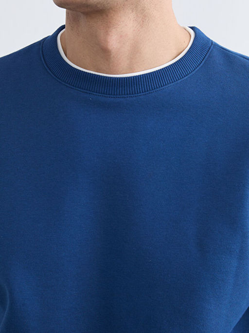 Bisiklet Yaka Erkek Kal?n Sweatshirt