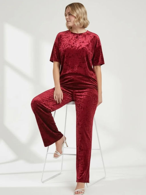 Бархатный костюм KO42911RED25