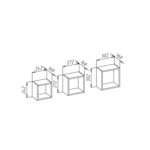 Полка настенная «Клик Мебель. Лена НПл - 1», 300×270×170 мм, цвет белый бриллиант