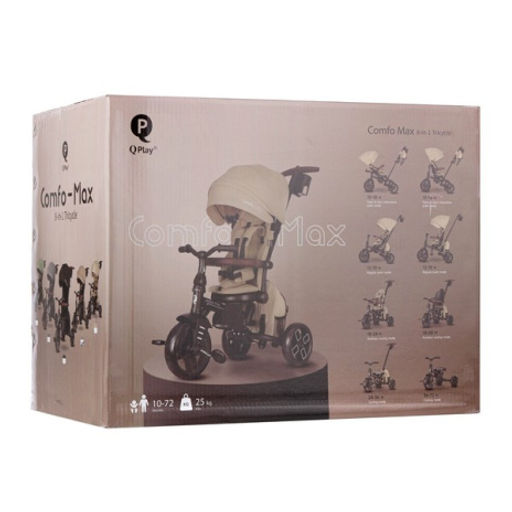 Велосипед 3-х колесный с ручкой управления Qplay