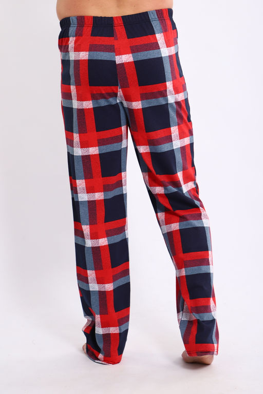 Брюки домашние мужские из кулирки красная клетка - Амадэль фото 5