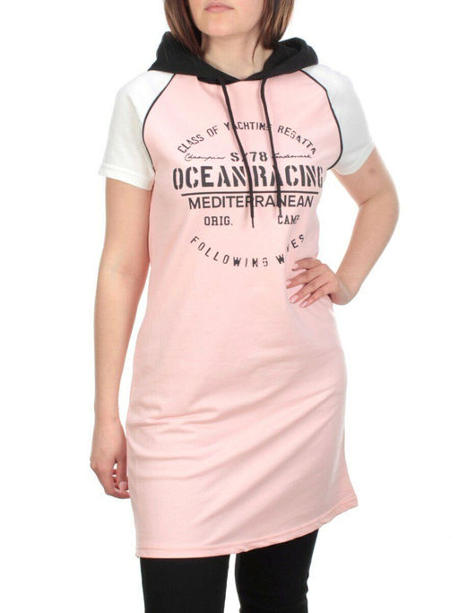 11794 PINK Туника спортивная женская (100% хлопок) - Фабричный китай фото 6