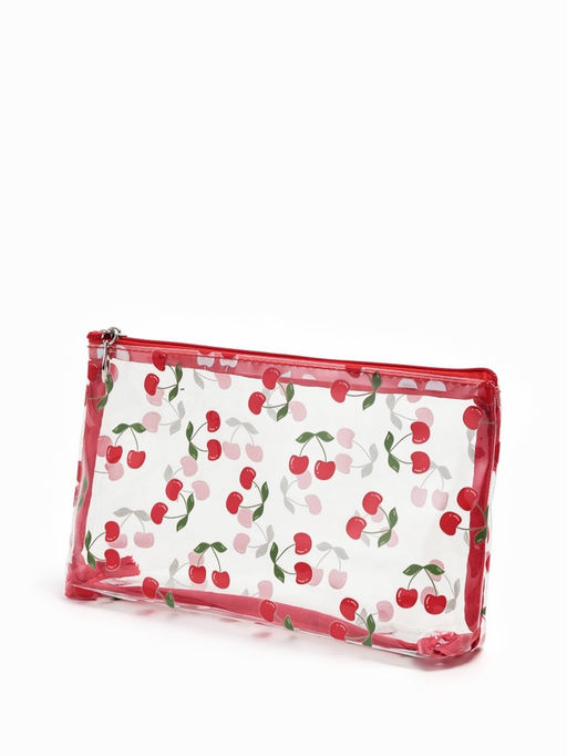 Косметичка ПВХ Вишня 25*5*15, отд на молнии, прозрачный