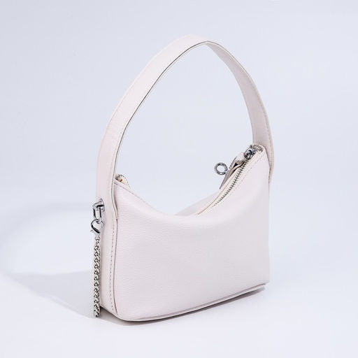 Сумка-багет на молнии, цепочка, цвет белый - Simaland фото 2