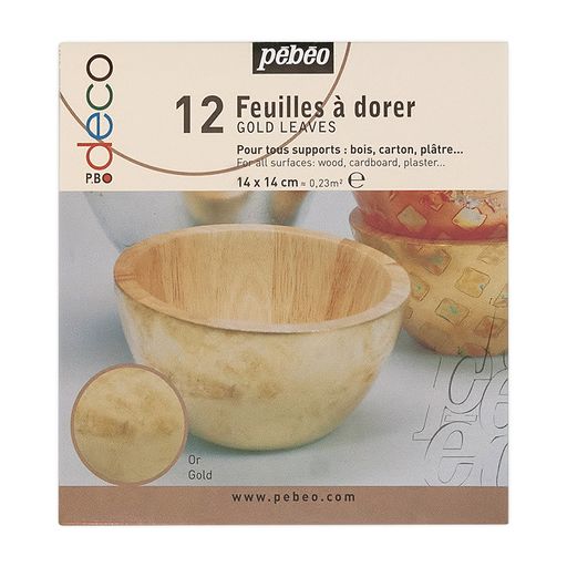 PEBEO Набор листовой потали 14 x 14 см 12 шт. 1.5 г 094208 под золото