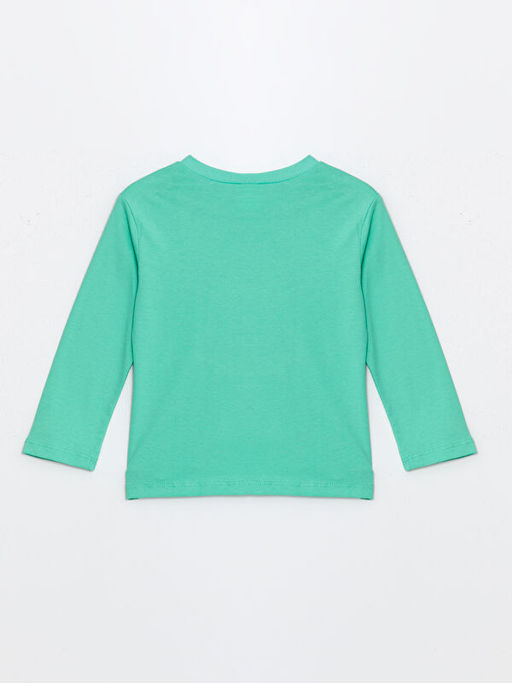 Bisiklet Yaka Uzun Kollu Bask?l? Erkek Bebek Ti??rt - Waikiki фото 2