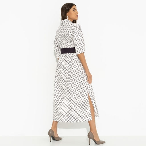 Платье-рубашка свободного кроя Гипнотический минимализм (с поясом) - Charutti фото 5