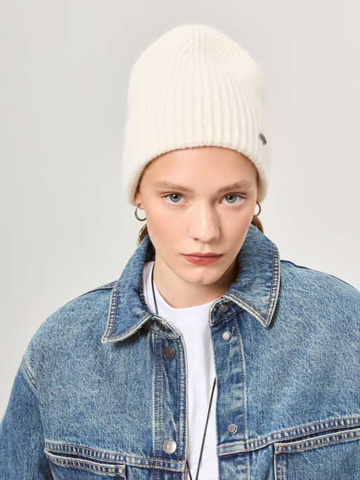 Шапка жен. пух енот+шерсть+виск LB-N88069 cream