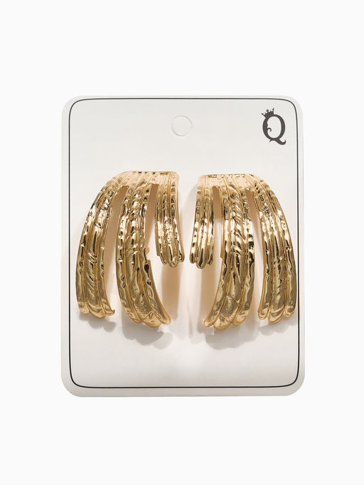 Серьги металл Трио объёмные, цвет золото - Qf фото 3