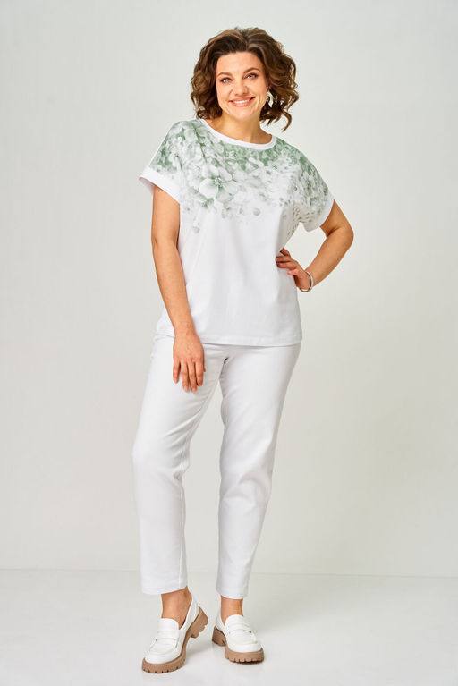 Футболка Rumoda 2258 зеленый, белый