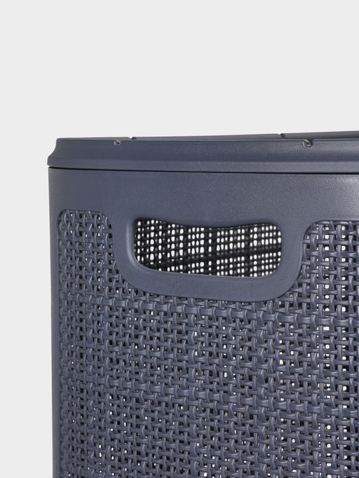 Плетёная корзина для белья с крышкой "Лён" 100л 43×32×80см, цвет графит