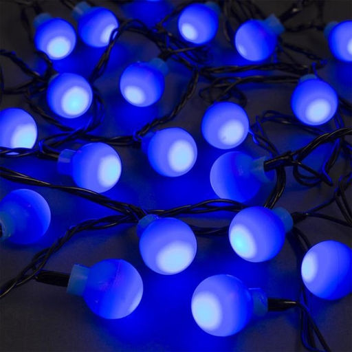 Гирлянда Нить 5 м с насадками Шарики синие, IP20, тёмная нить, 30 LED, свечение синее, 8 режимов, 220 В - Luazon lighting фото 2