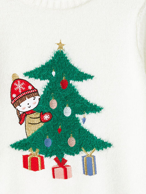 Bisiklet Yaka Y?lba?? Temal? Uzun Kollu K?z ?ocuk Triko Kazak - Waikiki фото 3