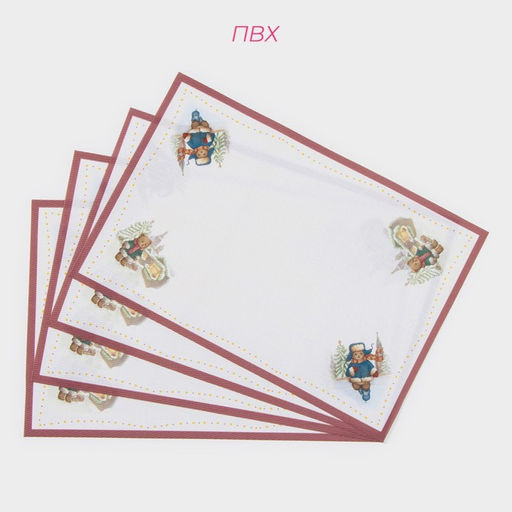 Салфетки сервировочные Доляна Московский мишка, 4 шт., новогодние, 45?30 см  фото 3