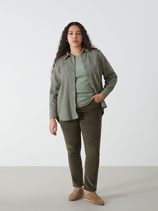 Dar Fit Kadife Kad?n Pantolon