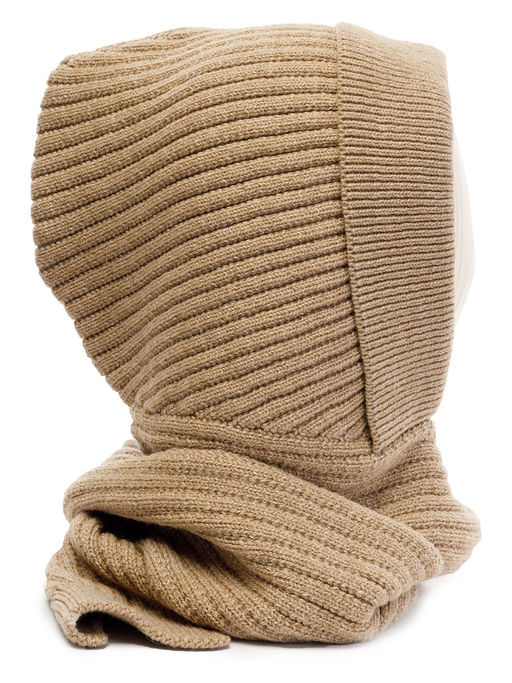 Капор жен. шерсть+акр LB-N88047 beige