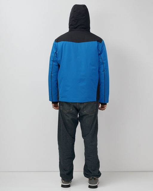 Горнолыжная куртка мужская зимняя голубого цвета 7611Gl