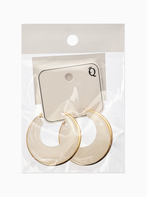 Серьги-кольца акрил «Тренд», цвет молочный в золоте