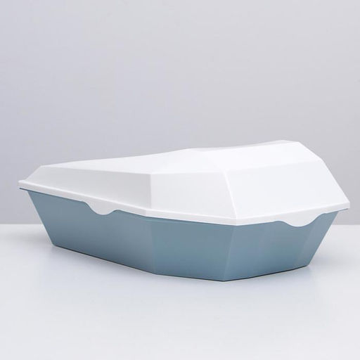 Туалет для кошек фигурный с бортом с совком, 54 х 38 х 20 см, бело-розовый - Пижон фото 3