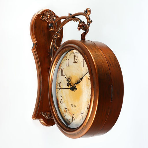 Часы настенные интерьерные «Сабатини», двусторонние, на подвесе, плавный ход, 35×30 см, d=19.5 см, от батарейки 1хАА