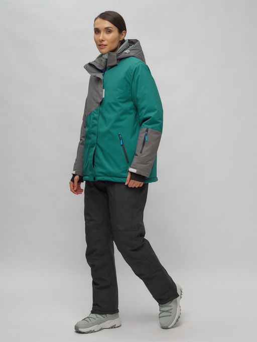 Горнолыжный костюм женский большого размера темно-зеленого цвета 02278TZ - Chunmai фото 2