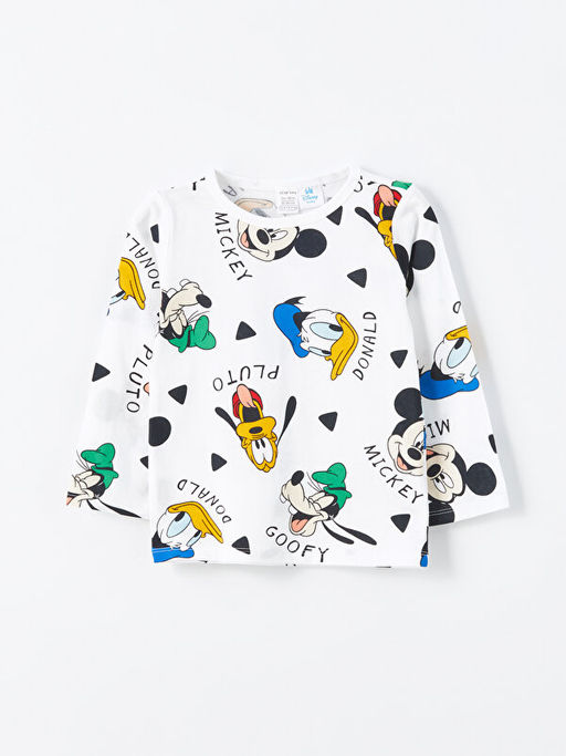 Bisiklet Yaka Uzun Kollu Daffy Duck Bask?l? Erkek Bebek Pijama Tak?m? - Waikiki фото 2