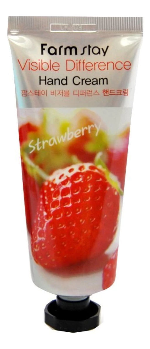 Крем для рук клубничный FARMSTAY Visible Differerce Hand Cream Strawberry, 100ml