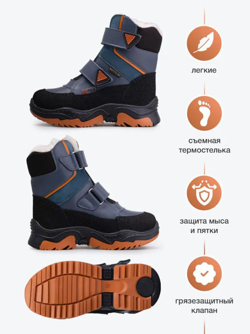 BL-243(21) Ботинки цвет сине-голубой (шерсть) - Bottilini фото 2