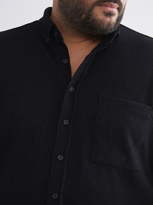 B?y?k Beden Dokulu Erkek G?mlek