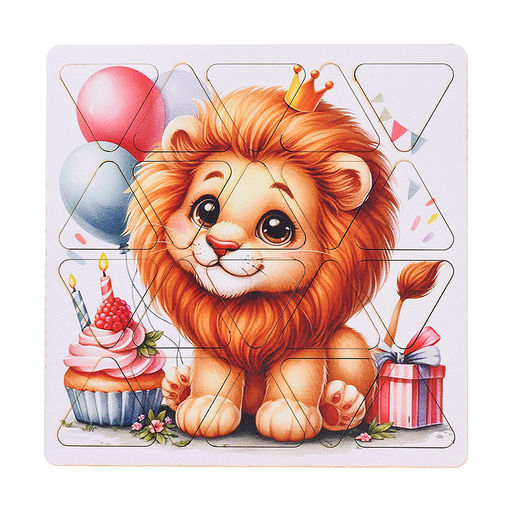 Пазлы малые Львёнок 20см х 20 см (древесный материал)