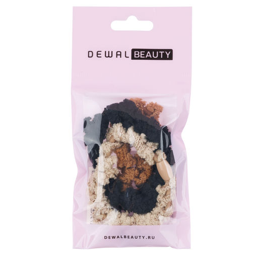 Резинки для волос, цвет бежевый/коричневый/черный (3шт.) DEWAL BEAUTY DBR3326  фото 2