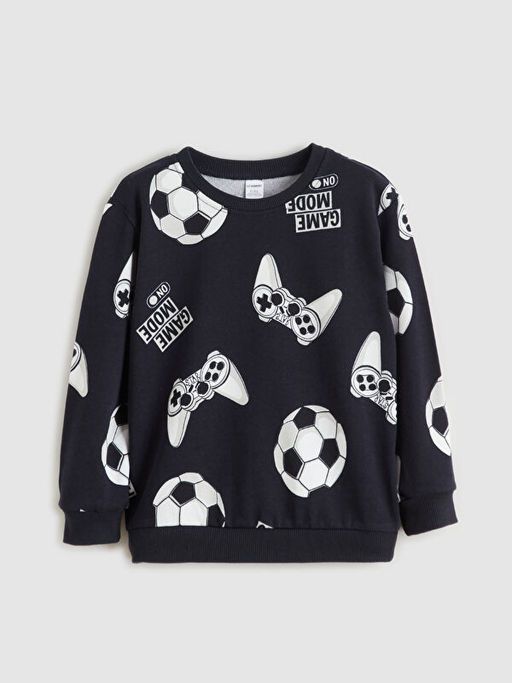 Bisiklet Yaka Erkek ?ocuk Sweatshirt 2li