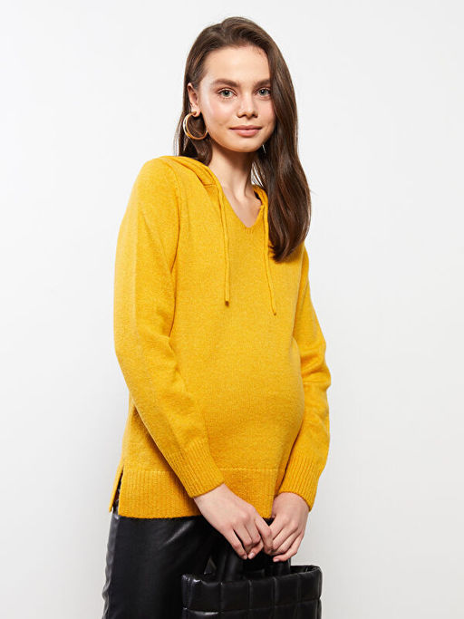 Kap??onlu D?z Uzun Kollu Hamile Kazak