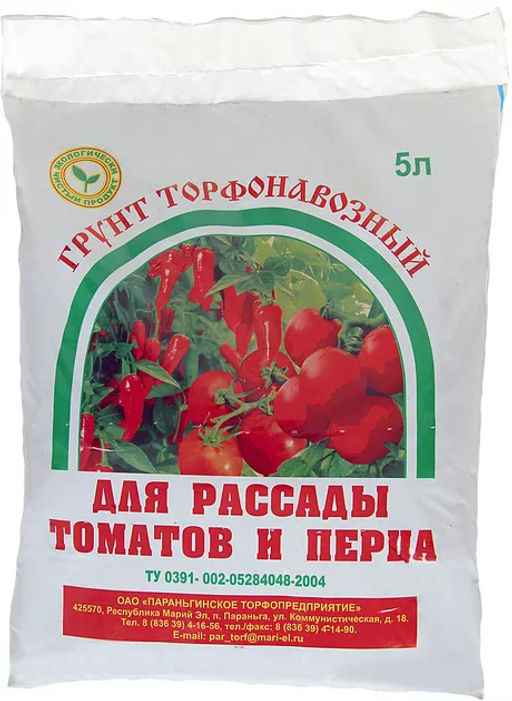 ПТ Грунт торфонавозный для томатов и перца 5 л