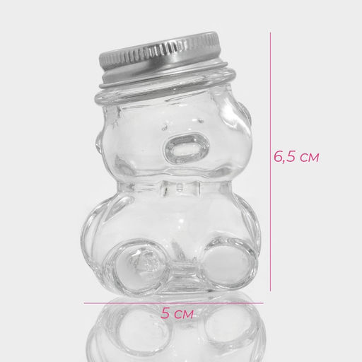 Цена за 2 шт. Баночка для мёда и варенья Доляна «Медвежонок», 40 мл, 5×6.5 см, стекло, прозрачная