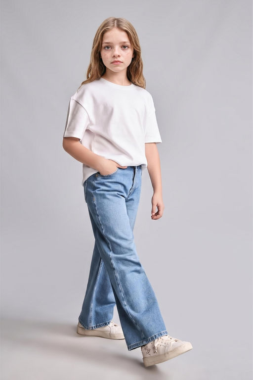 %100 Pamuk Straight Fit Jean Pantolon K_z _ocuk - Defacto фото 2