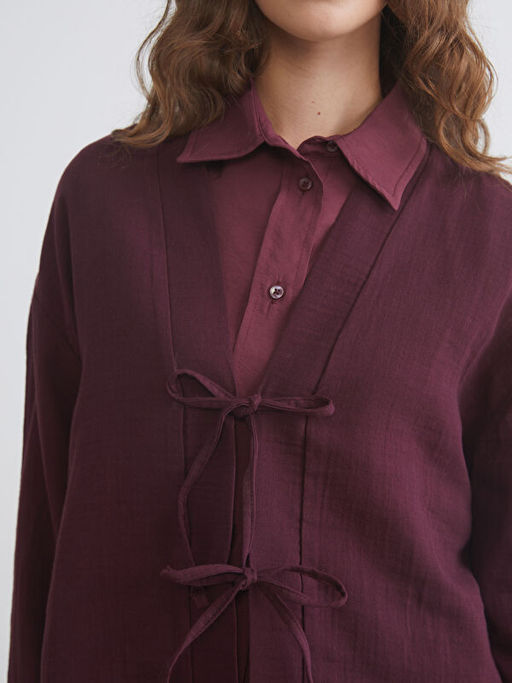 V Yaka Oversize M?slin Kad?n Kimono