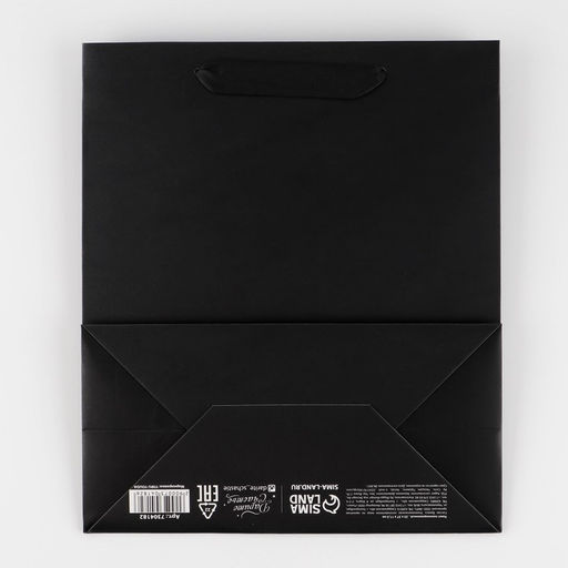 Пакет подарочный ламинированный, упаковка, «Чёрный», ML 23×27×11.5 см