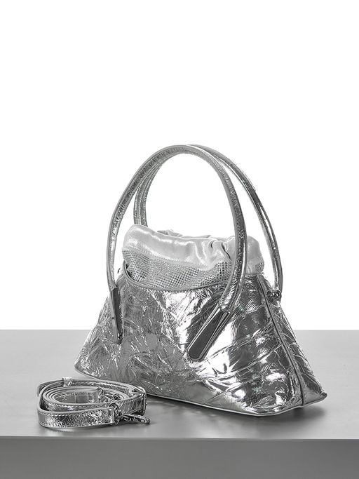 LACCOMA сумка Y2218-серебристый натуральная кожа полиэстер  фото 4