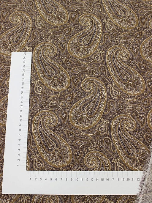 Импорт. хлопок Крупные огурцы цв.коричневый, ш.1.45м, хлопок-100%, 100гр/м.кв - Купава фото 5