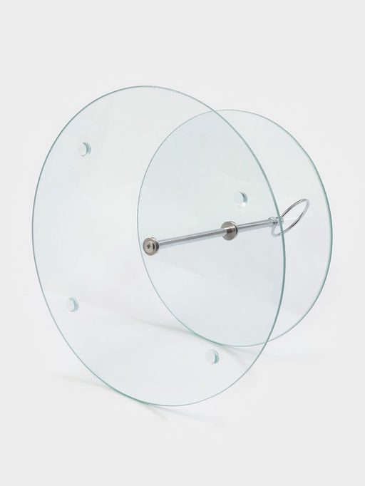 Фруктовница 2-х ярусная круглая Доляна, d=25/20 см, стекло, прозрачная  фото 3