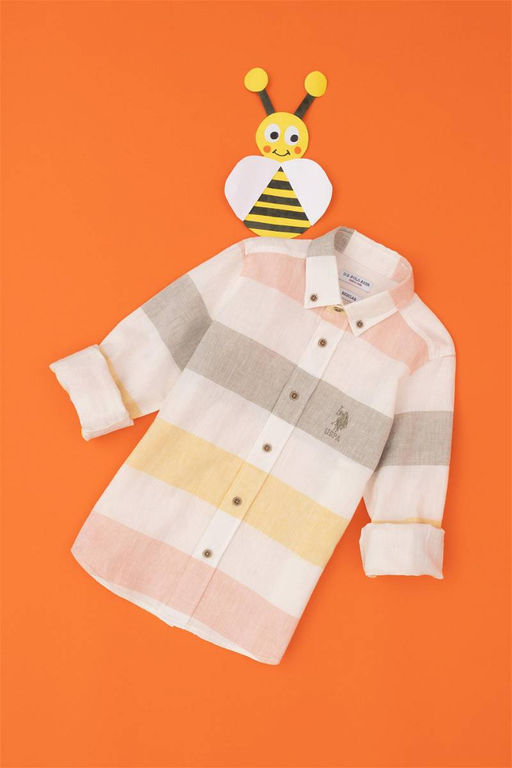 Рубашка цвета хаки с длинным рукавом для мальчика Неожиданная скидка в корзине