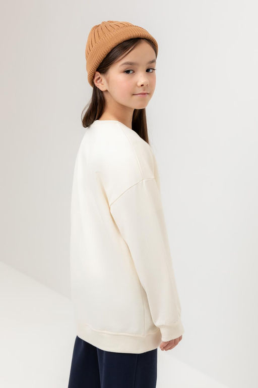 КР 302670-1/молочный джемпер (свитшот) для дев