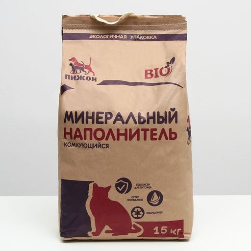 Наполнитель комкующийся Пижон Bio, 15 кг