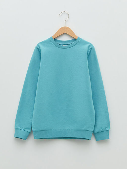 Bisiklet Yaka Basic Uzun Kollu Erkek ?ocuk Sweatshirt