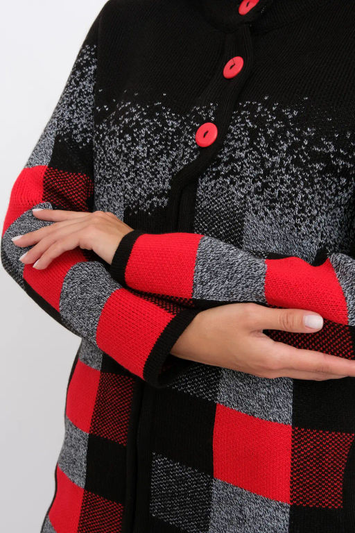 ЗЛАТА Кардиган К 675 ст/красный микс