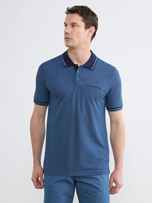 Polo Yaka K?sa Kollu Pile Erkek Ti??rt